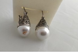 Pendientes Plata con media perla 
