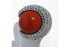 Sortija plata circonita coral