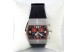 RELOJ ACERO CAJA RECTANGULAR ESFERA NEGRA/ROJA CORREA CAUCHO NEGRO